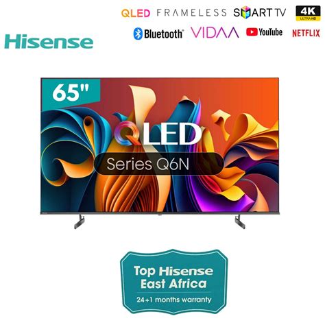 Hisense 65Q6N 65inch 60HZ QLED,4K AI Upscaler,Dolby Vision,120 High Refresh Rate,AI Sports Mode,AI Picture,Smooth Motion 